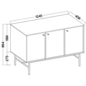 Komoda trzydrzwiowa  Sakai 3 3F T813 Beż
