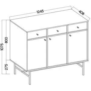 Komoda z szufladami  Sakai 3 3F 3S T827 Beż