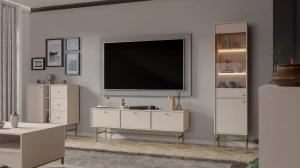 Szafka RTV stojąca  Sakai 3 3K T303 Beż
