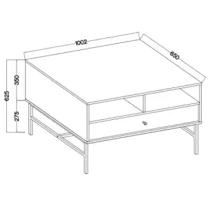 Stolik kawowy z szufladą  Sakai 3 T201 Beż
