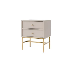 Stolik nocny z szufladami do sypialni Sakai 3 2S T801 Beż