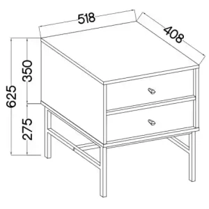 Stolik nocny z szufladami do sypialni Sakai 3 2S T801 Beż