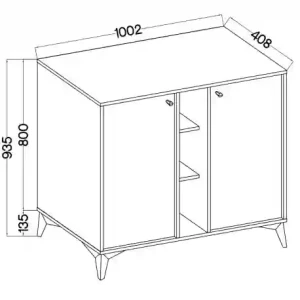 Komoda dwudrzwiowa  Sakai 1 2F T822 Czarny