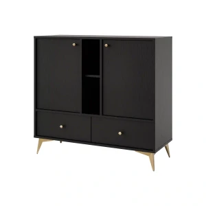 Komoda z szufladami  Sakai 1 2F 2S T825 Czarny