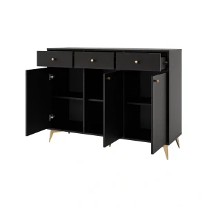 Komoda z szufladami  Sakai 1 3F 3S T827 Czarny