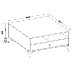 Stolik kawowy z szufladą  Sakai 1 1S T201 Czarny