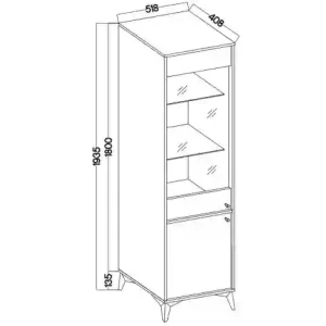 Witryna szklana  Sakai 1 2F T101 Czarny