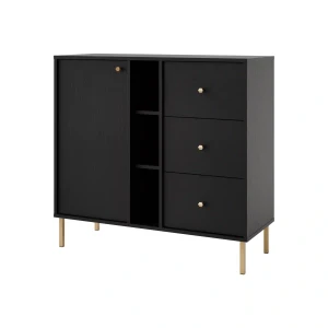 Komoda z szufladami  Sakai 2 1F 3S T824 Czarny