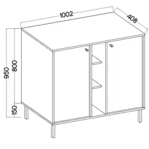 Komoda dwudrzwiowa  Sakai 2 2F T822 Czarny