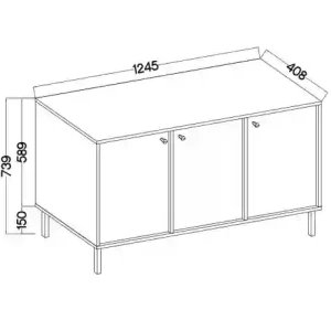 Komoda trzydrzwiowa  Sakai 2 3F T813 Czarny