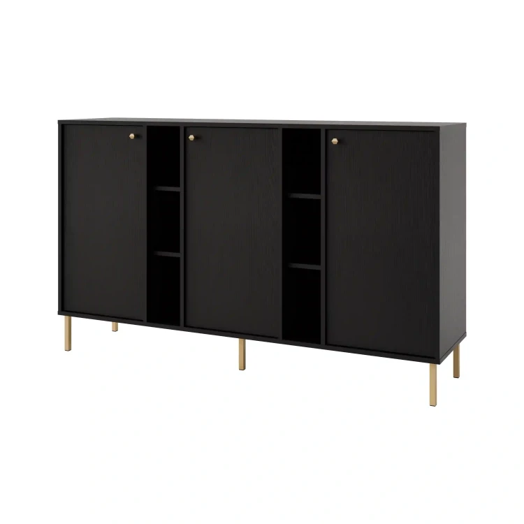 Komoda trzydrzwiowa  Sakai 2 3F T823 Czarny