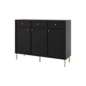Komoda z szufladami  Sakai 2 3F 3S T827 Czarny
