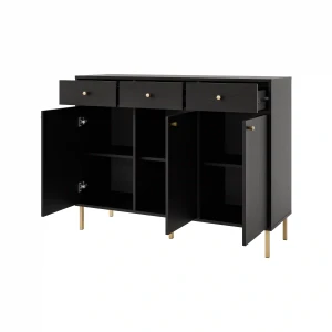 Komoda z szufladami  Sakai 2 3F 3S T827 Czarny