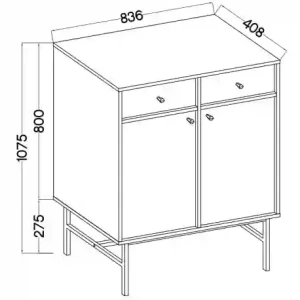 Komoda z szufladami  Sakai 3 2F 2S T826 Czarny