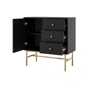 Komoda z szufladami  Sakai 3 1F 3S T814 Czarny