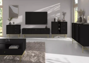 Komoda z szufladami  Sakai 3 1F 3S T814 Czarny