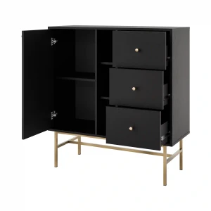 Komoda z szufladami  Sakai 3 1F 3S T824 Czarny