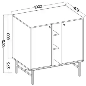 Komoda dwudrzwiowa  Sakai 3 2F T822 Czarny
