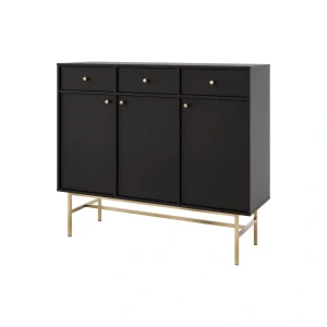 Komoda z szufladami  Sakai 3 3F 3S T827 Czarny