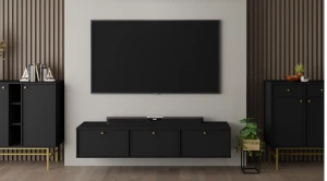 Szafka RTV wisząca  Sakai 4 3K T303 Czarny