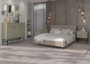 Stolik nocny z szufladami do sypialni Sakai 3 2S T801 Eukaliptus