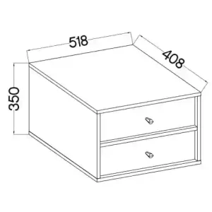 Stolik nocny z szufladami do sypialni Sakai 4 2S T801 Czarny