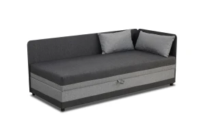 Łóżko jednoosobowe z pojemnikiem Hirek Eko 80x180 Grafitowe/Szare