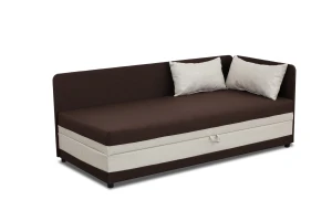 Łóżko jednoosobowe z pojemnikiem Hirek Eko 80x200 Brązowe/Ecru