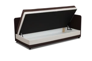 Łóżko jednoosobowe z pojemnikiem Hirek Eko 90x200 Brązowe/Ecru