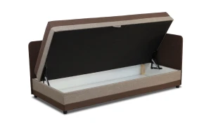 Łóżko jednoosobowe z pojemnikiem Hirek Eko 90x200 Brązowe/Beżowe