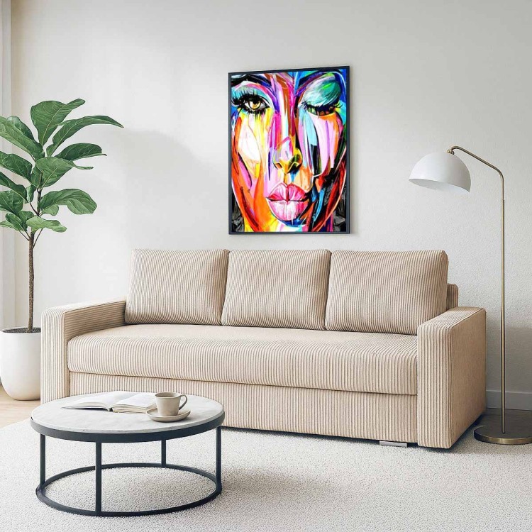 Kanapa rozkładana z funkcją spania SILVER PRIMA sztruks kremowa