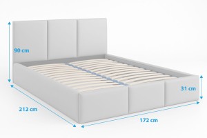 Łóżko tapicerowane z pojemnikiem VELORA 160x200 eko skóra czarne