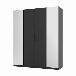Szafa do przedpokoju 4-drzwiowa z lustrem Dravero BL/BL 2L 2F