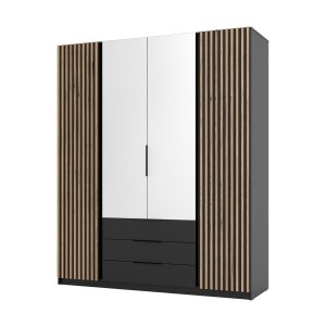Szafa do przedpokoju 4-drzwiowa z lustrem Dravero BL/BL-EV 2LAM 2L 3S