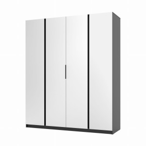 Szafa do przedpokoju 4-drzwiowa z lustrami Dravero BL/BL 4L