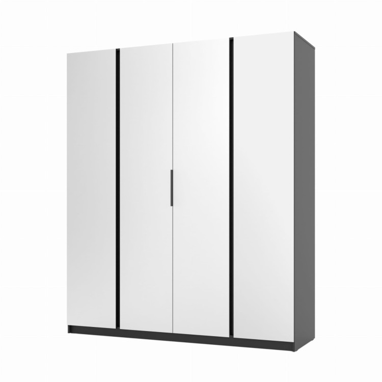 Szafa do przedpokoju 4-drzwiowa z lustrami Dravero BL/BL 4L
