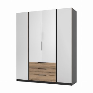Szafa do przedpokoju 4-drzwiowa z lustrem Dravero BL/EV 4L 3S