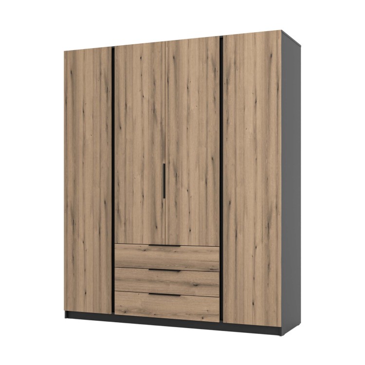 Szafa do przedpokoju 4-drzwiowa z szufladami Dravero BL/EV 4F 3S