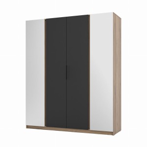 Szafa do przedpokoju i sypialni 4-drzwiowa z lustrem Dravero EV/BL 2L 2F