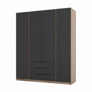 Szafa do przedpokoju i sypialni 4-drzwiowa z szufladami Dravero EV/BL 4F 3S