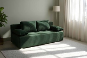 Kanapa rozkładana Lunera Prima 2 sztruks zielony