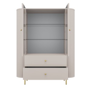 Witryna do salonu z przeszklonymi drzwiami Flana 122 2F2S Beżowa