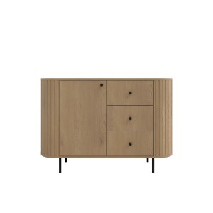 Komoda do salonu z trzema szufladami Flana 813 1F3S Dąb Cremona