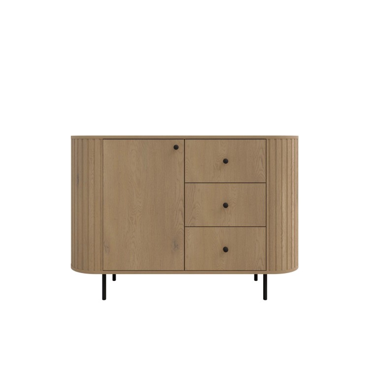 Komoda do salonu z trzema szufladami Flana 813 1F3S Dąb Cremona