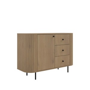 Komoda do salonu z trzema szufladami Flana 813 1F3S Dąb Cremona