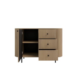 Komoda do salonu z trzema szufladami Flana 813 1F3S Dąb Cremona