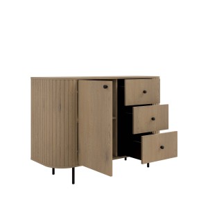 Komoda do salonu z trzema szufladami Flana 813 1F3S Dąb Cremona