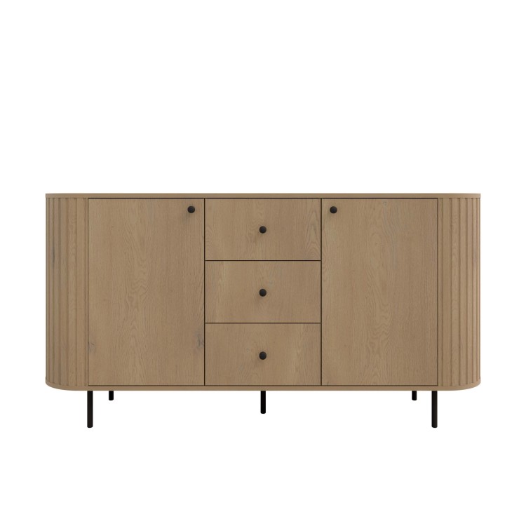 Komoda do salonu z trzema szufladami Flana 823 2F3S Dąb Cremona