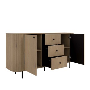 Komoda do salonu z trzema szufladami Flana 823 2F3S Dąb Cremona