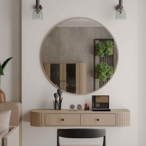 Lustro okragłe wiszące do toaletki Flana 701 Dąb Cremona